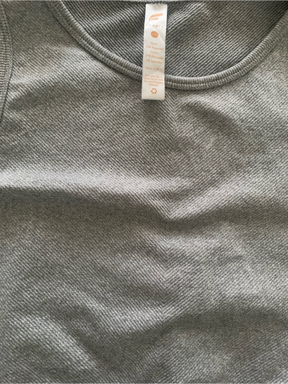 Fabletics Gray Ribbed Racerback Cropped Tank - Picture 3 of 3